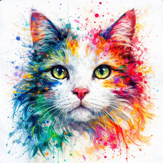 Colour Splash Pet Portrait Cushion – Personalised Pet Portrait From Photo