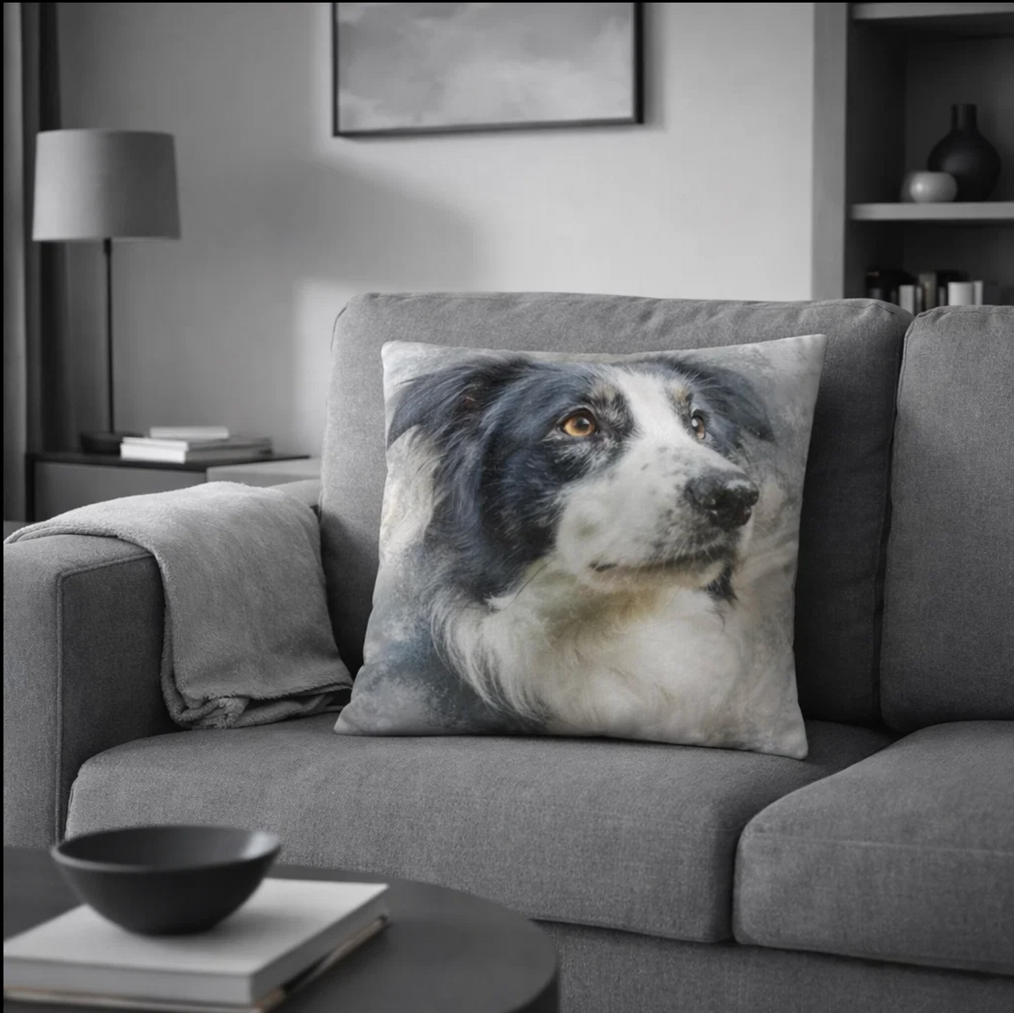 Watercolour Style Pet Portrait Scatter Cushion – Personalised Pet Portrait From Photo