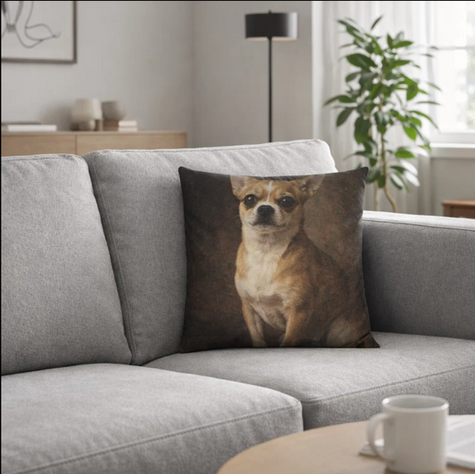 Oil Painting Style Pet Portrait Scatter Cushion – Personalised Pet Portrait From Photo