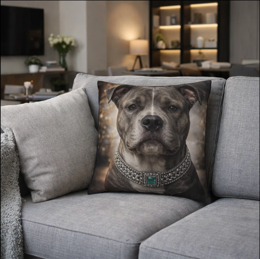Modern Digital Style Pet Portrait Scatter Cushion – Personalised Pet Portrait From Photo