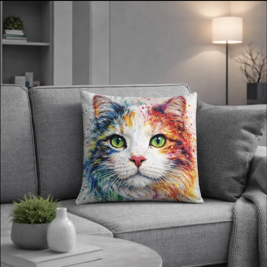 Colour Splash Pet Portrait Cushion – Personalised Pet Portrait From Photo