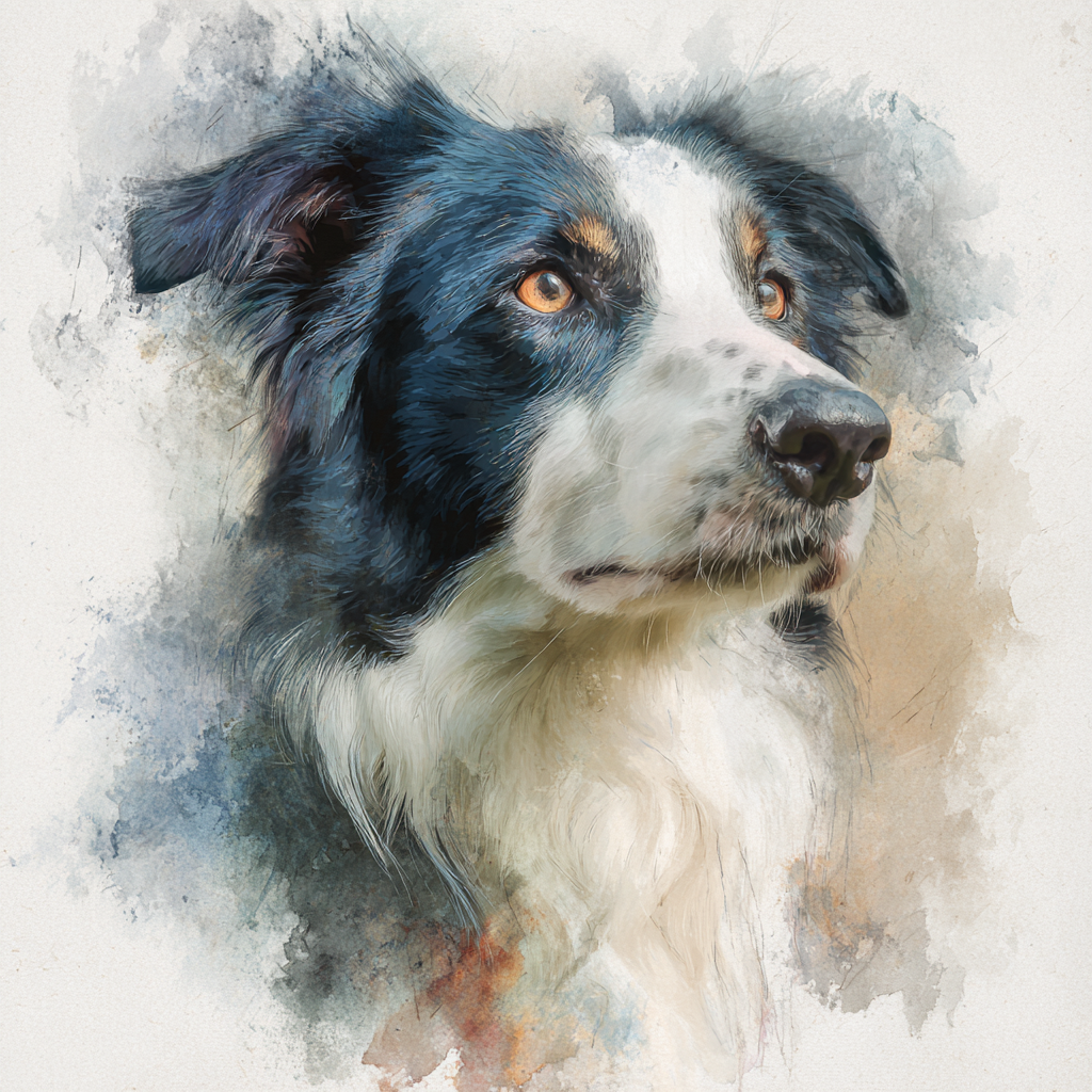 Watercolour Style Pet Portrait Scatter Cushion – Personalised Pet Portrait From Photo