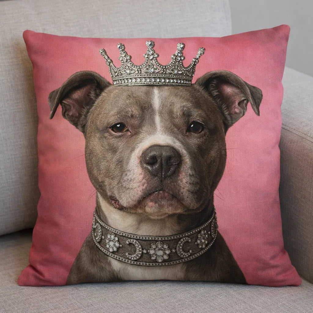 The Princess   - Personalised Dog Portrait Cushion