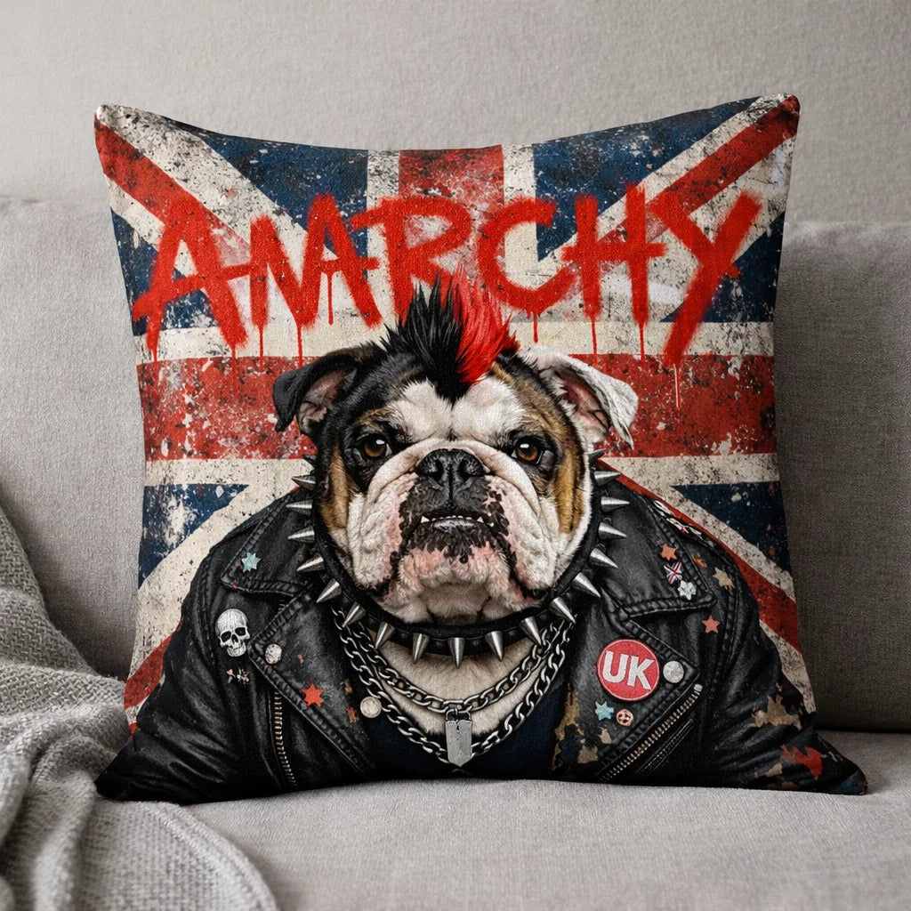 The Rebel  - Personalised Dog Portrait Cushion